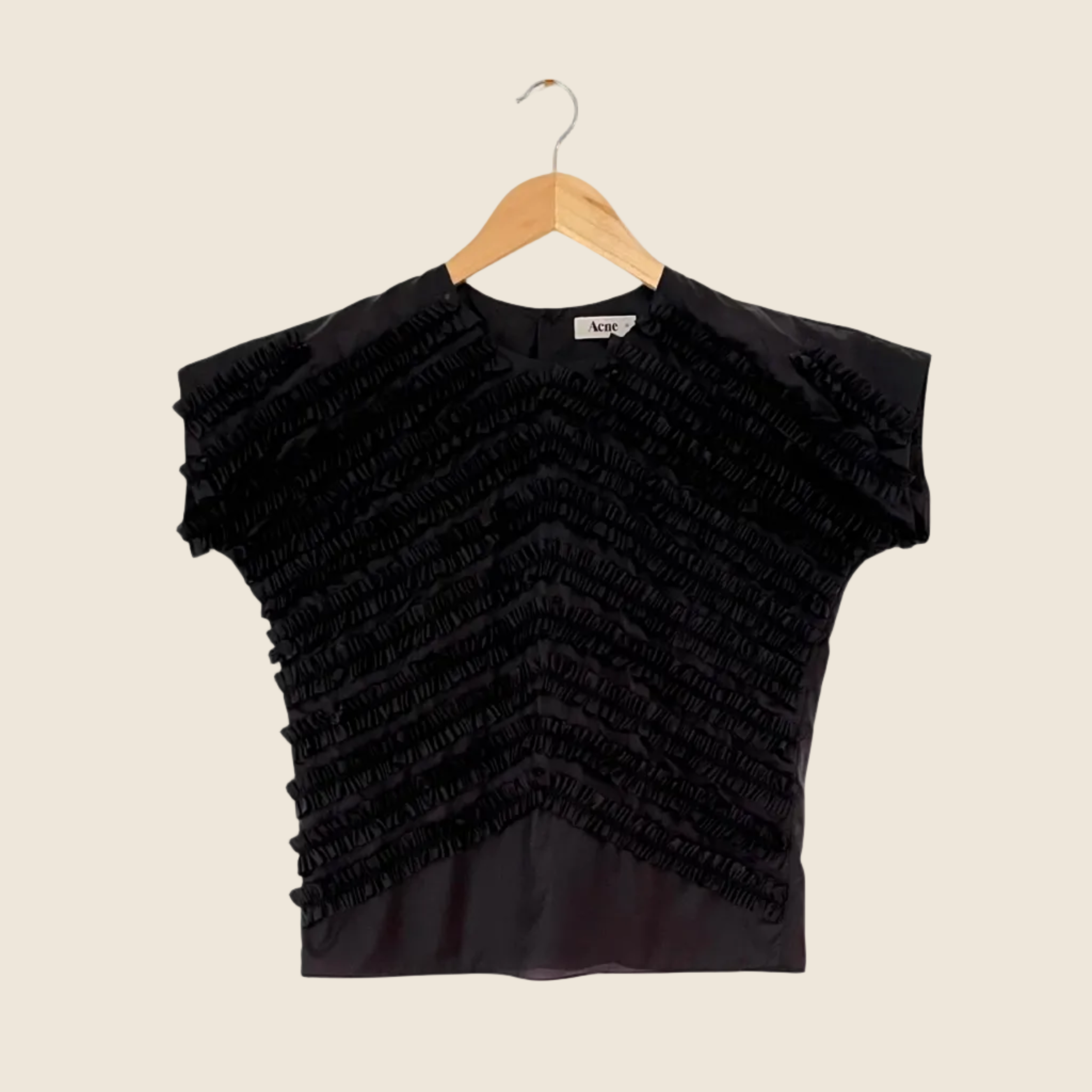 ACNE Studios JAE PARACHUTE Ruffle Top Size 36/S/AU8.