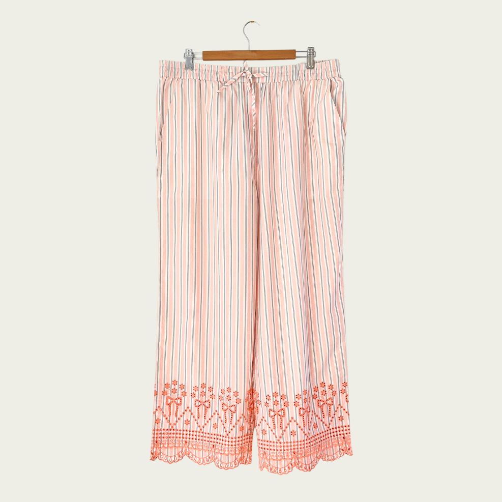 Damson Madder BNWT LEAH Trousers in Apricot Business Stripe Size 16.