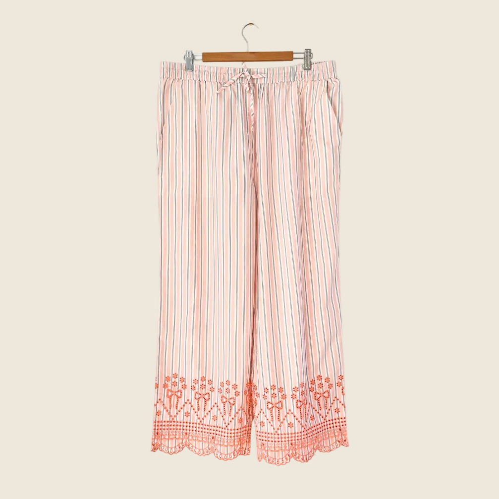 Damson Madder BNWT LEAH Trousers in Apricot Business Stripe Size 16.