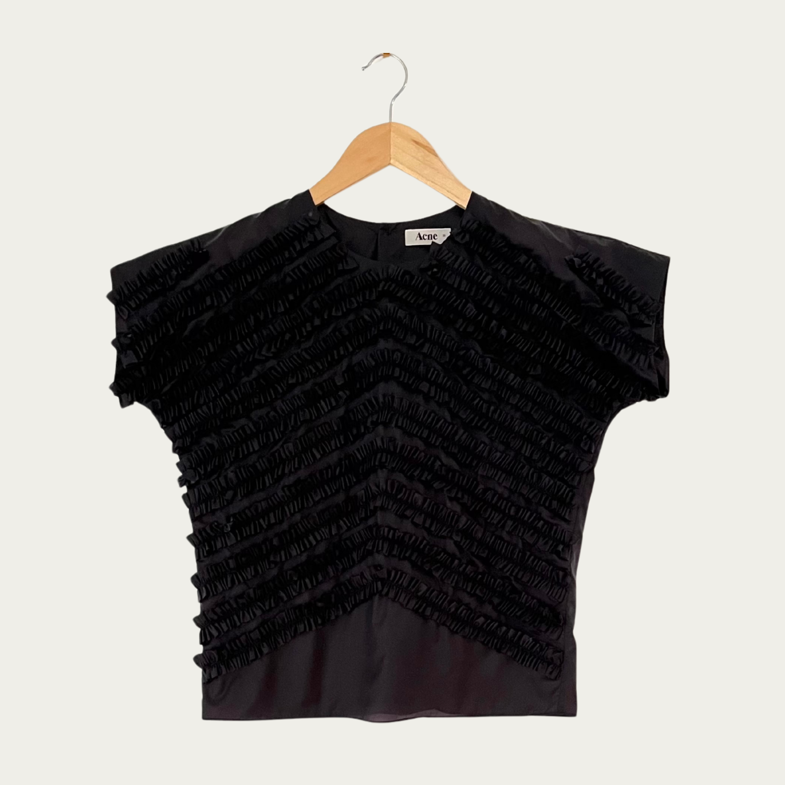 ACNE Studios JAE PARACHUTE Ruffle Top Size 36/S/AU8.