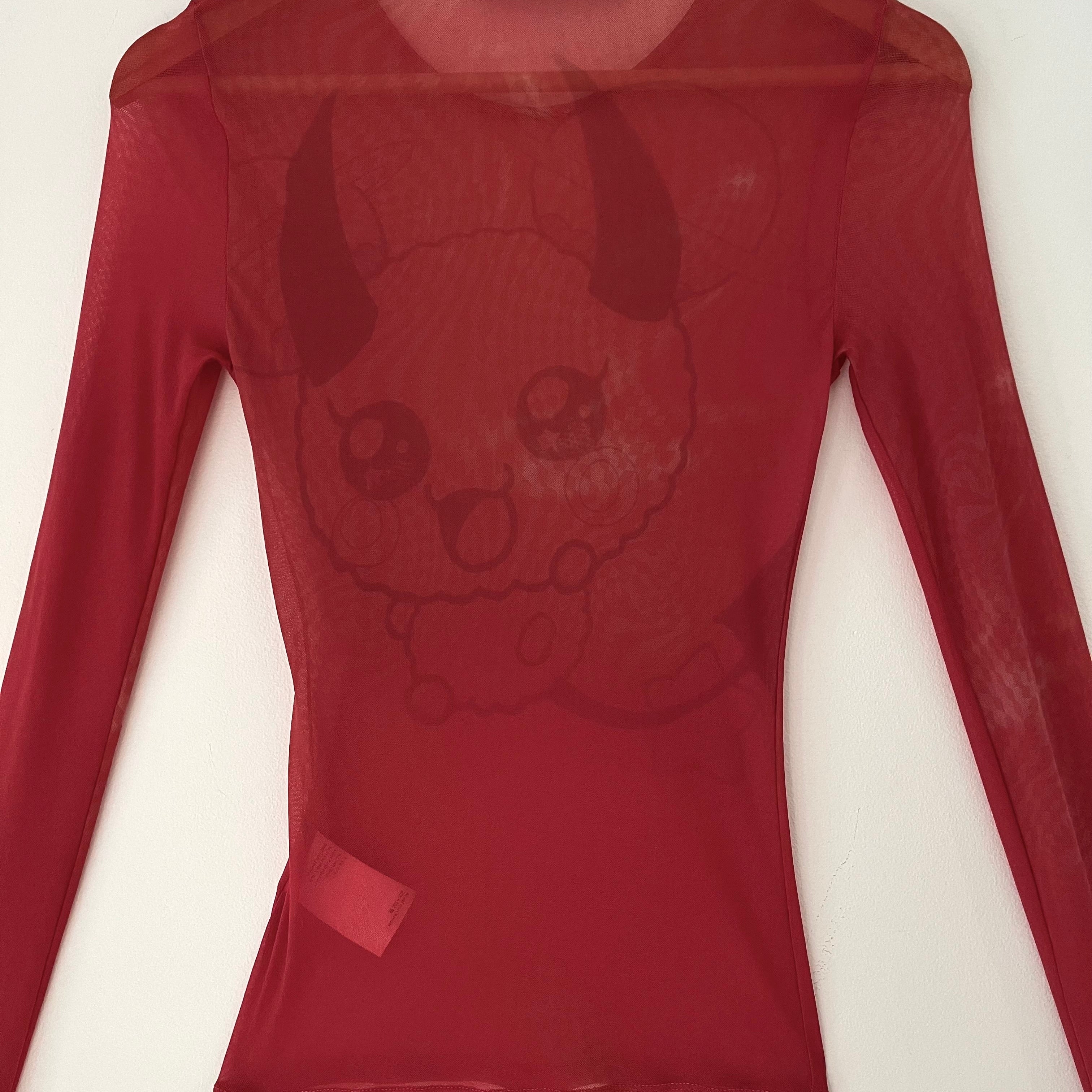 Our Legacy RED LIGHT HYPNOSIS Long Sleeve Top Size 32.