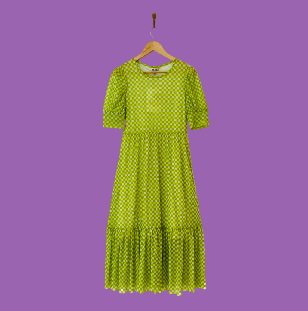 Baum Und Pferdgarten BNWT JOCELYN Dress in Checked Sulphur.