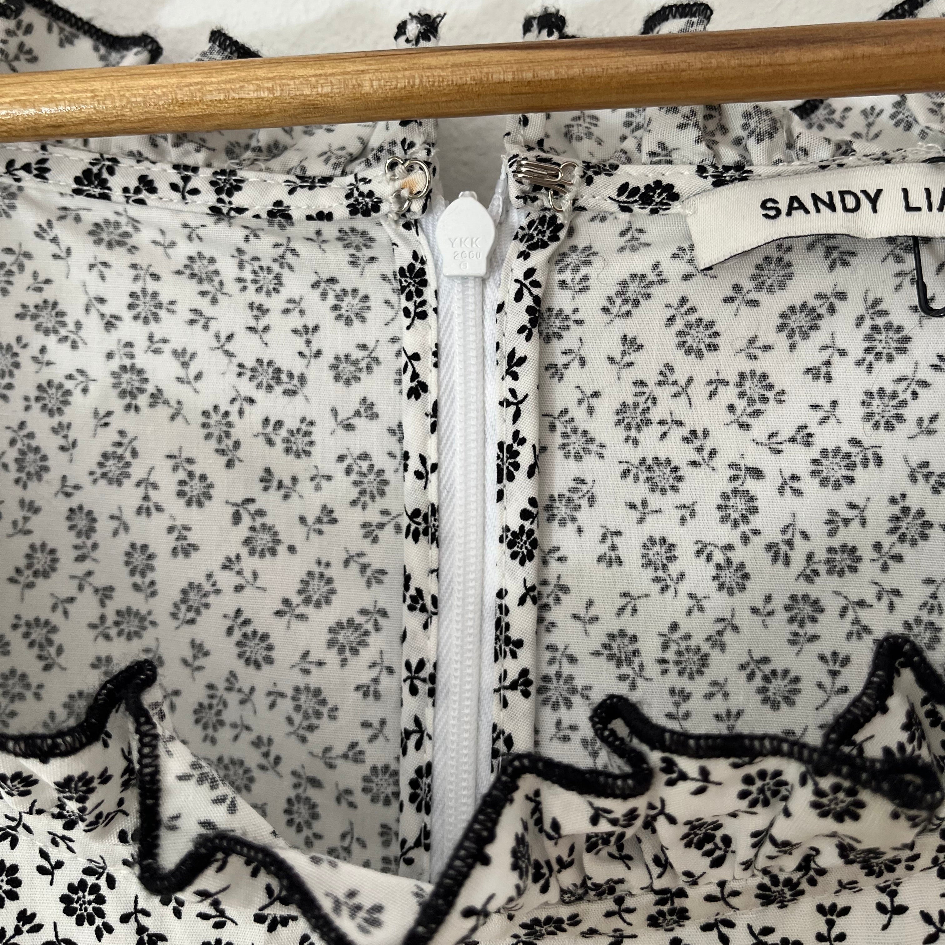 Sandy Liang SEEDS Midi Dress in Floral White.