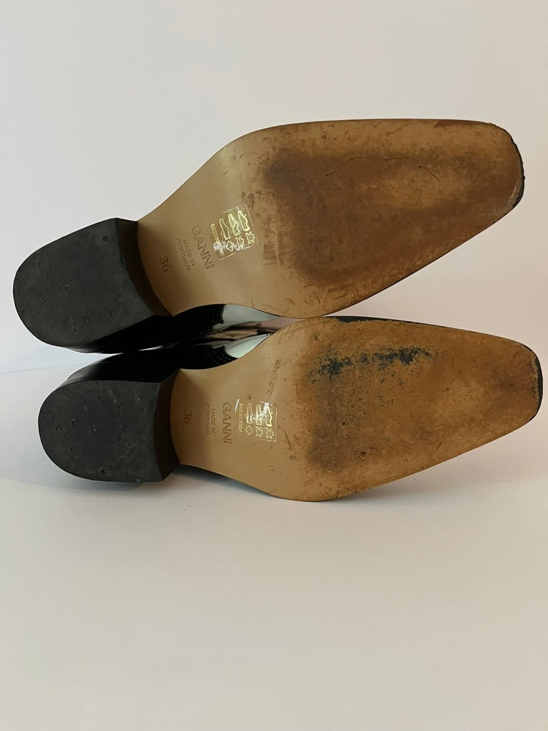 Ganni HIGH TEXAS Boots in Egret.