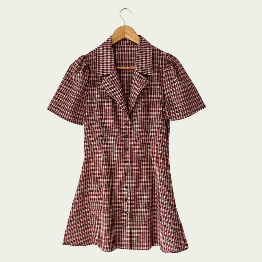 Apres Studios BNWT JAM Gingham Button Front Dress Size S.