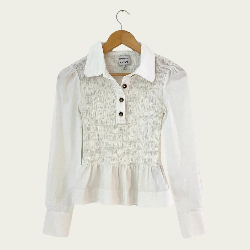 Damson Madder HAZEL Shirred Shirt Size 8.