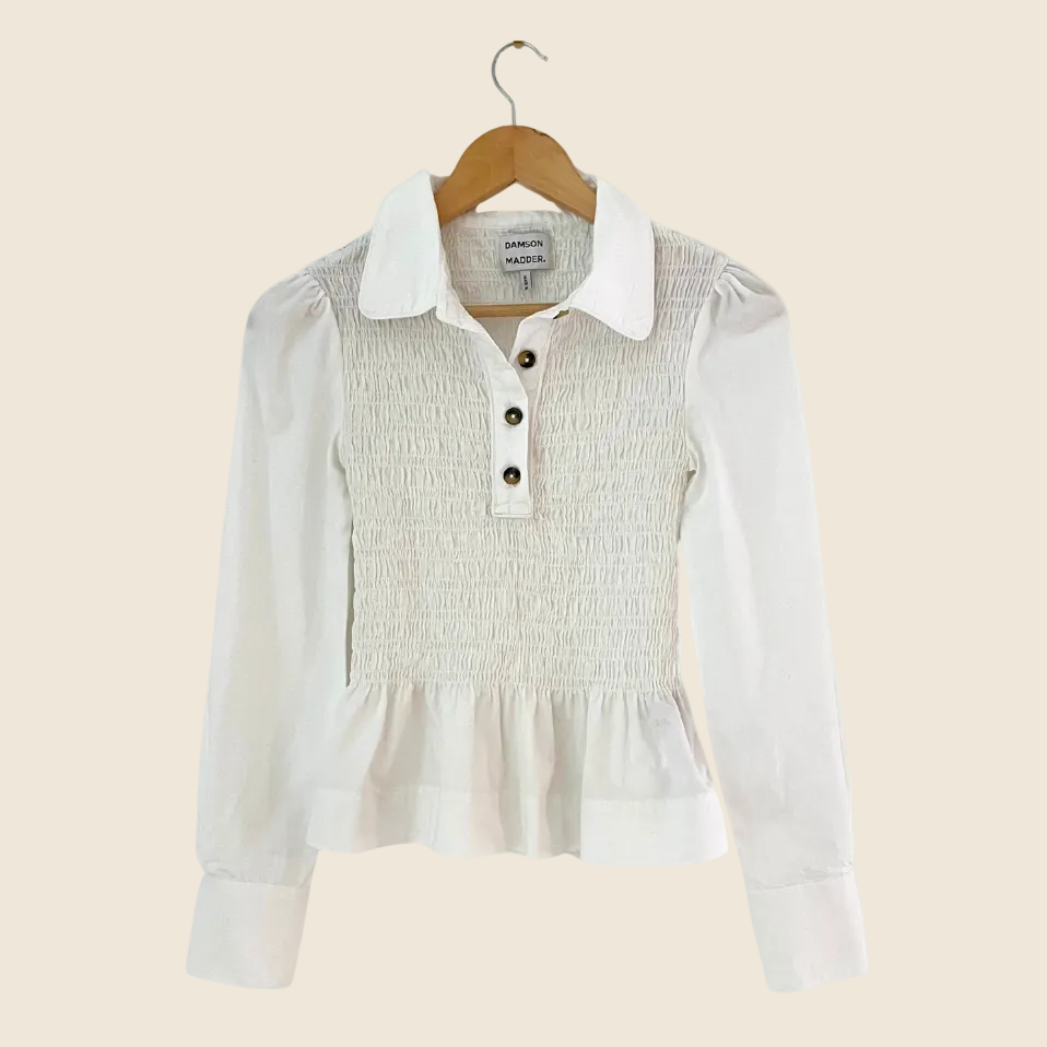 Damson Madder HAZEL Shirred Shirt Size 8.