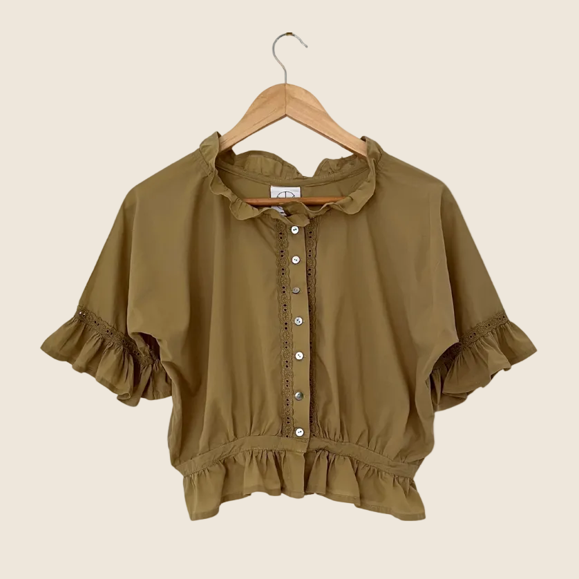 Laneway The Label GEORGINA Blouse in Olive Size XS.
