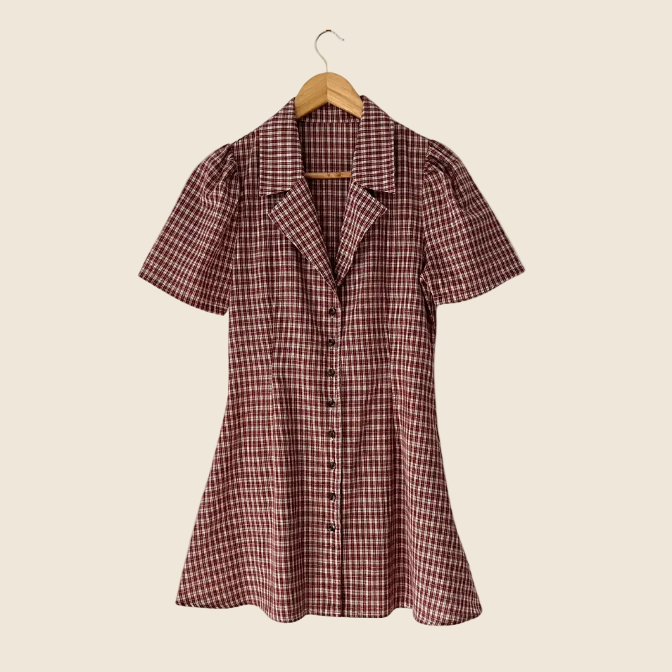 Apres Studios BNWT JAM Gingham Button Front Dress Size S.