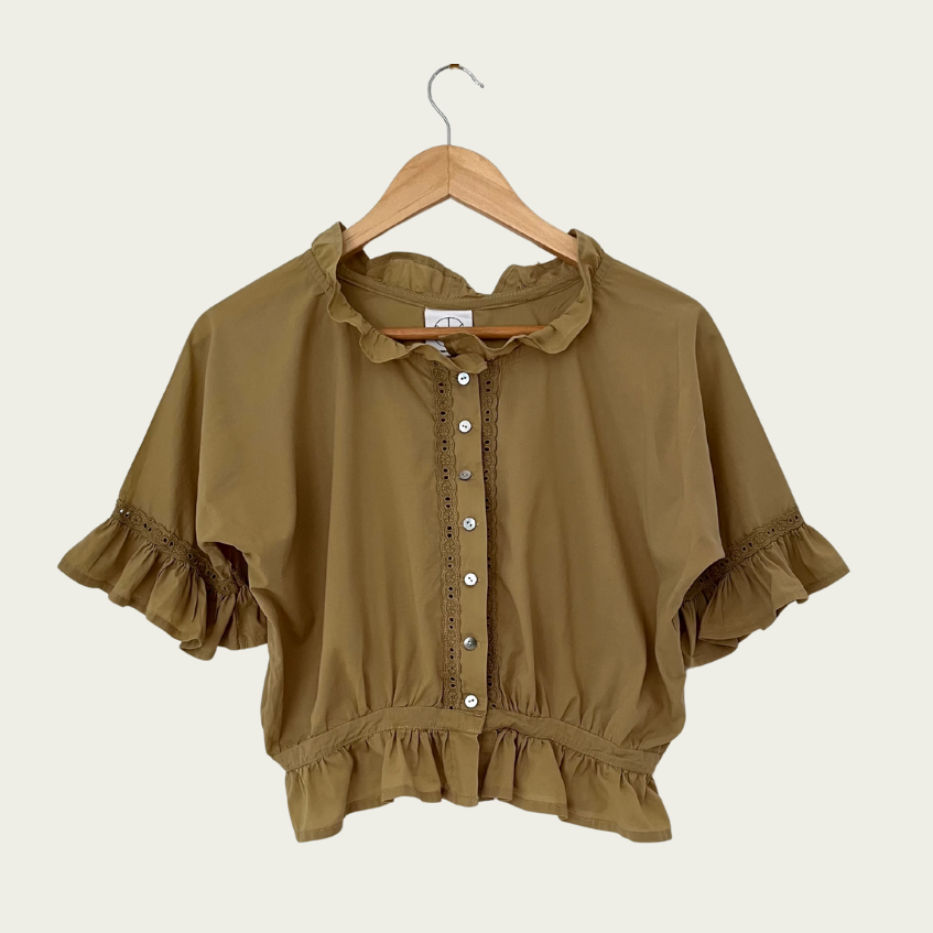 Laneway The Label GEORGINA Blouse in Olive Size XS.