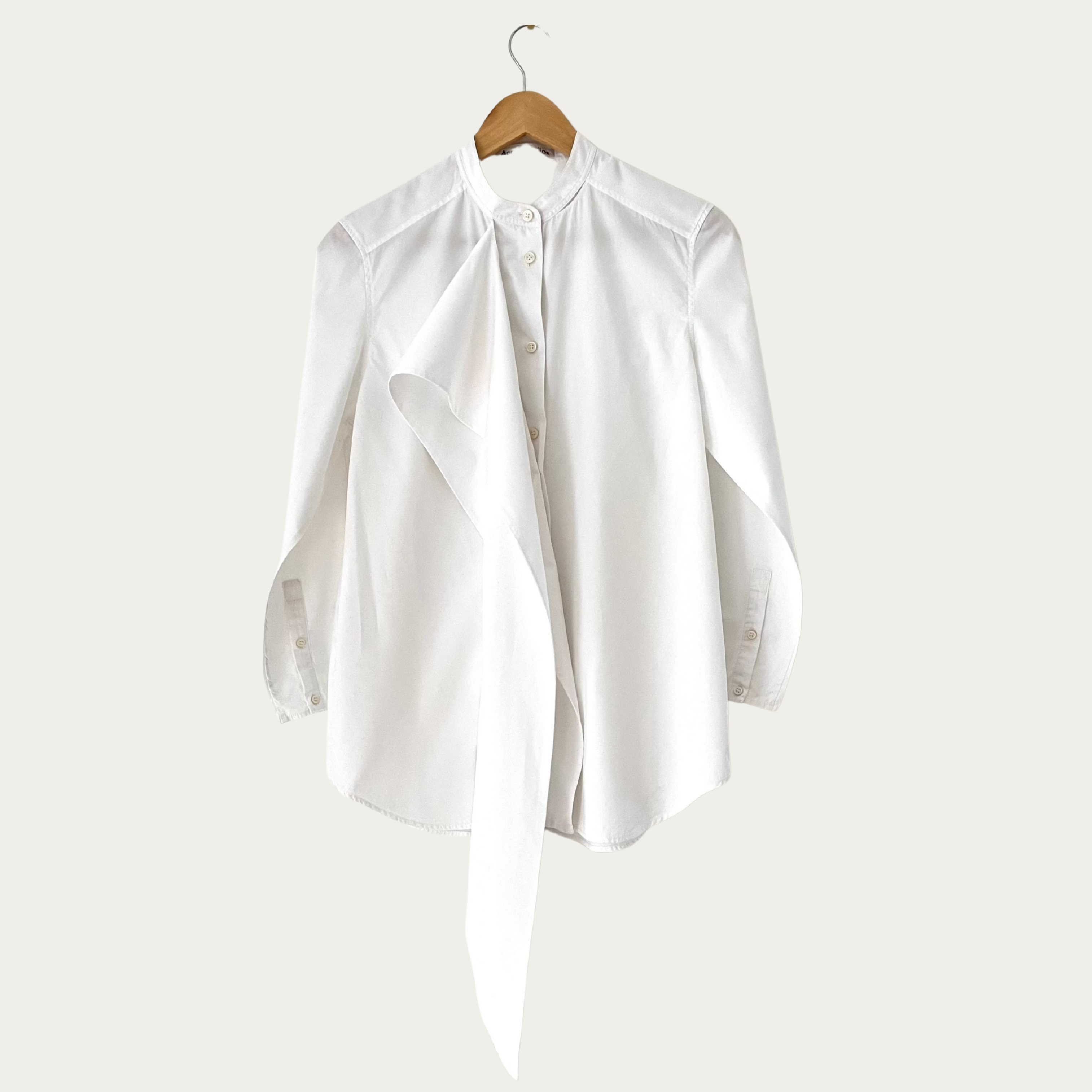 Acne Studios BIANCA Dry Pop Shirt In Optic White Size 36/S.