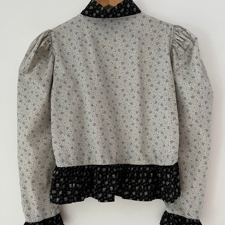 Batsheva GRACE Floral-Print Blouse in White.