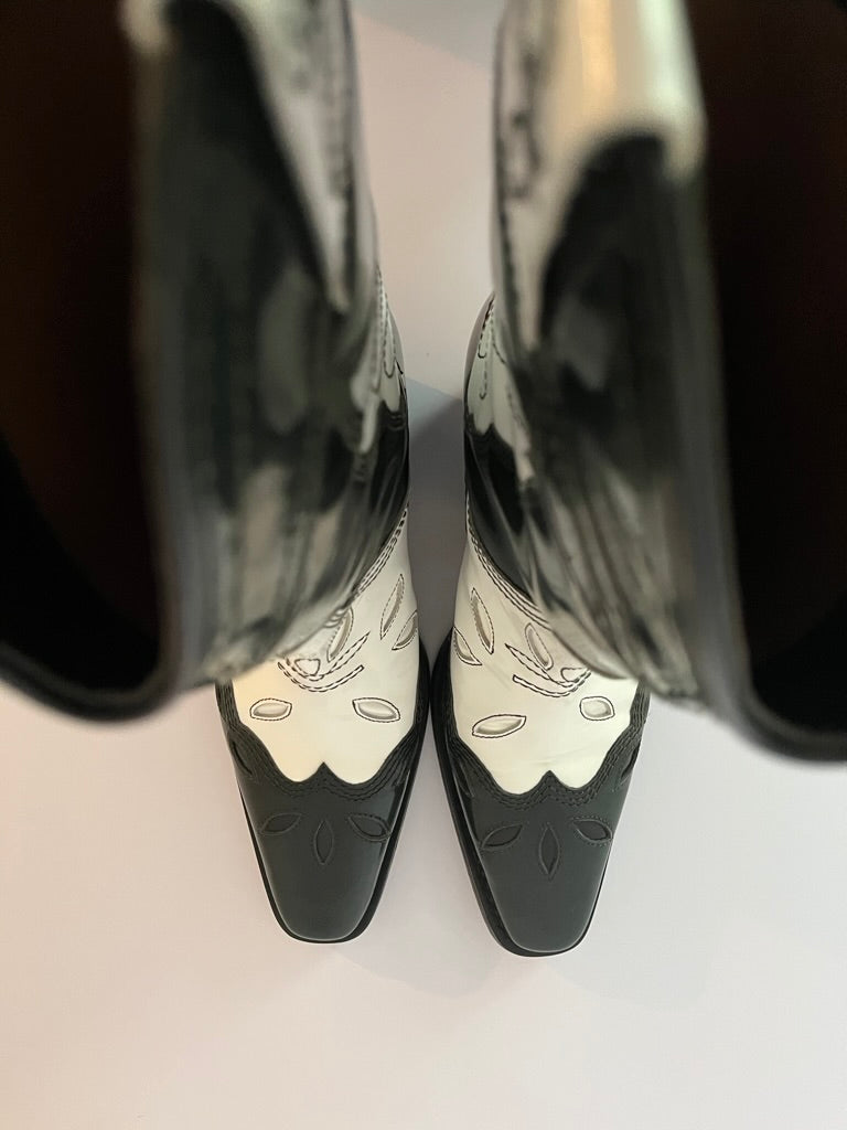 Ganni HIGH TEXAS Boots in Egret.