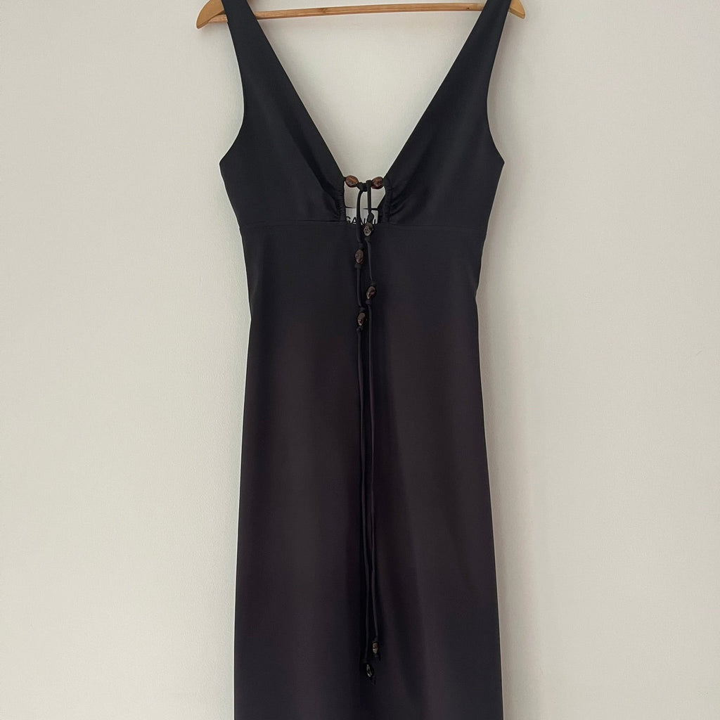Ganni Double Satin Halter-Neck Dress.