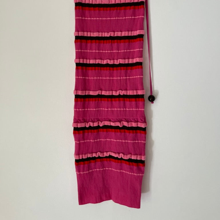 Jacquemus LA JUPE MAILLE CONCHA Midi Skirt in Pink.