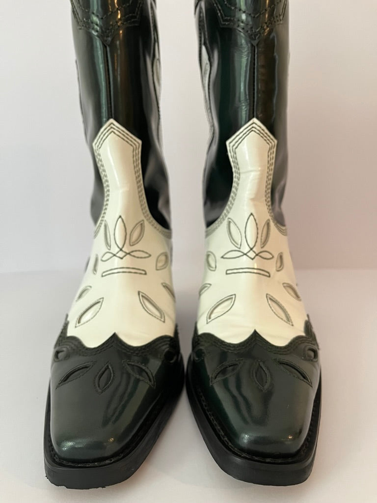 Ganni HIGH TEXAS Boots in Egret.