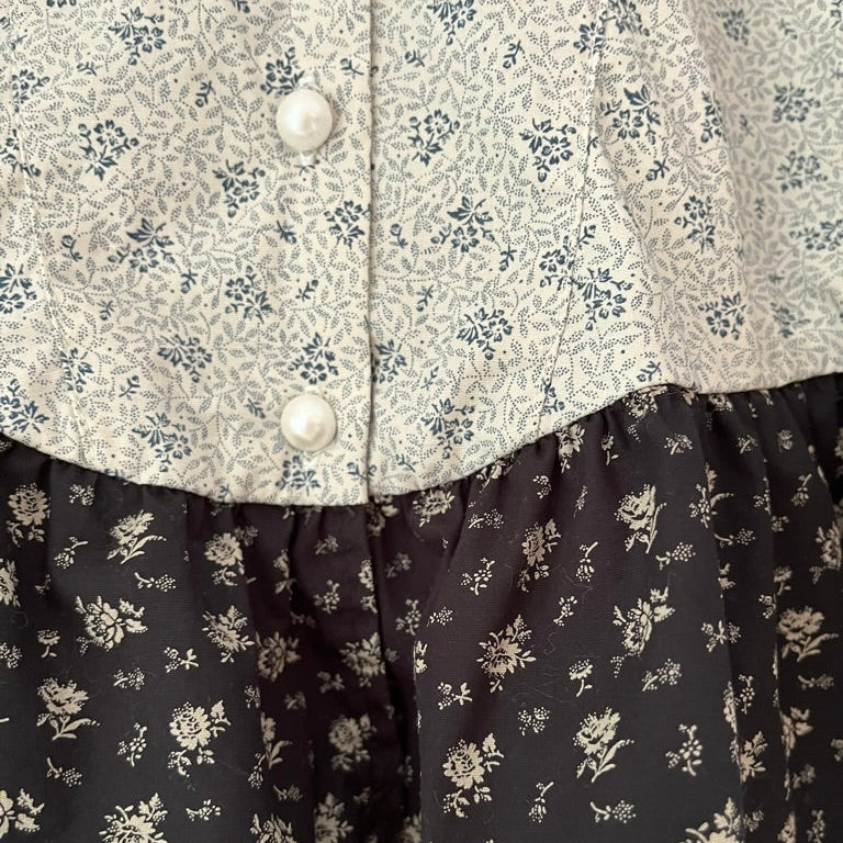 Batsheva GRACE Floral-Print Blouse in White.