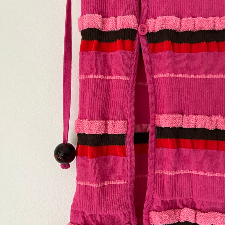 Jacquemus LA JUPE MAILLE CONCHA Midi Skirt in Pink.