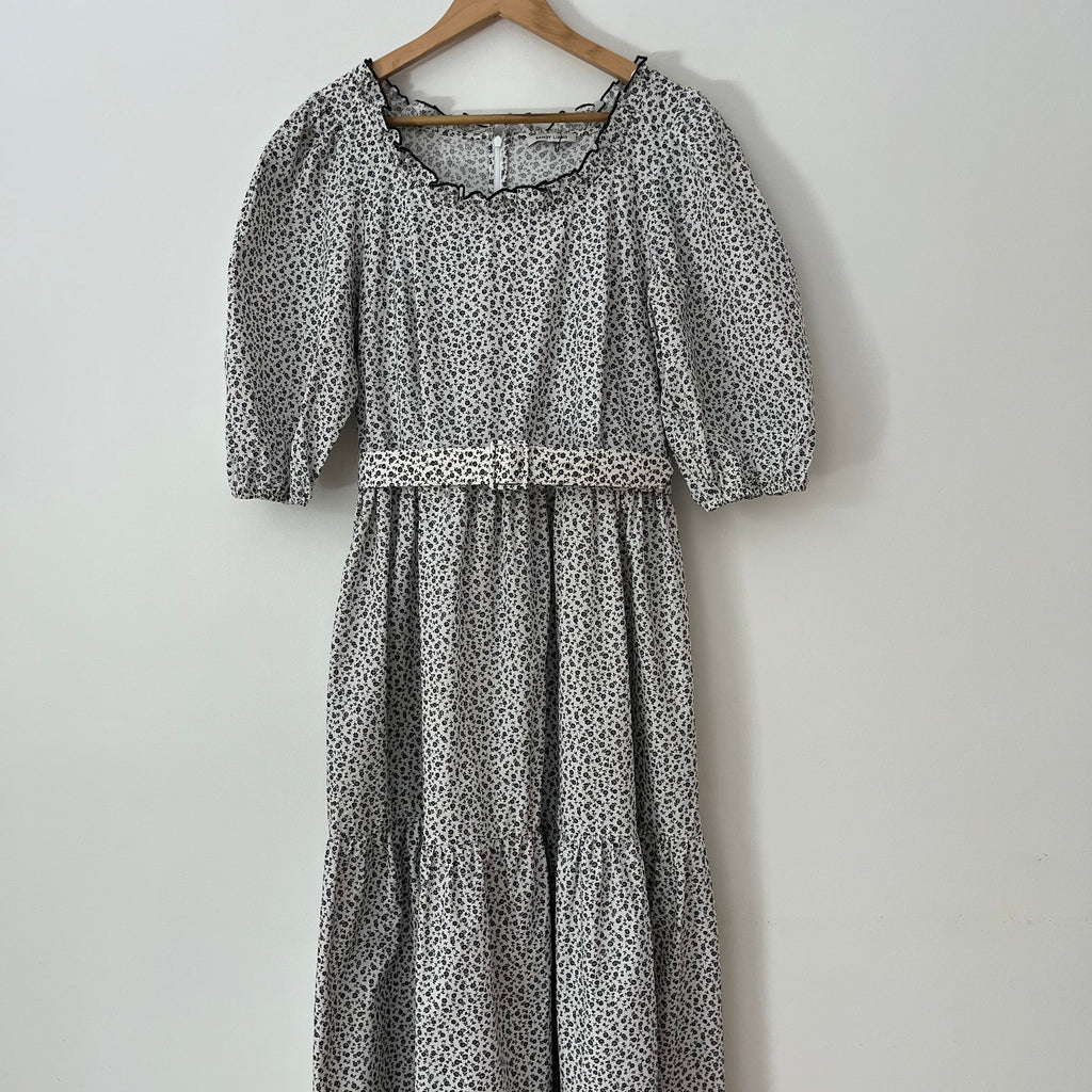 Sandy Liang SEEDS Midi Dress in Floral White.