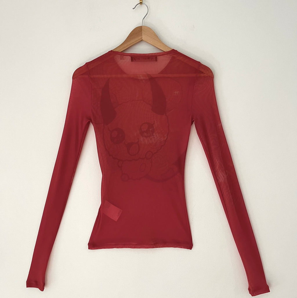 Our Legacy RED LIGHT HYPNOSIS Long Sleeve Top Size 32.