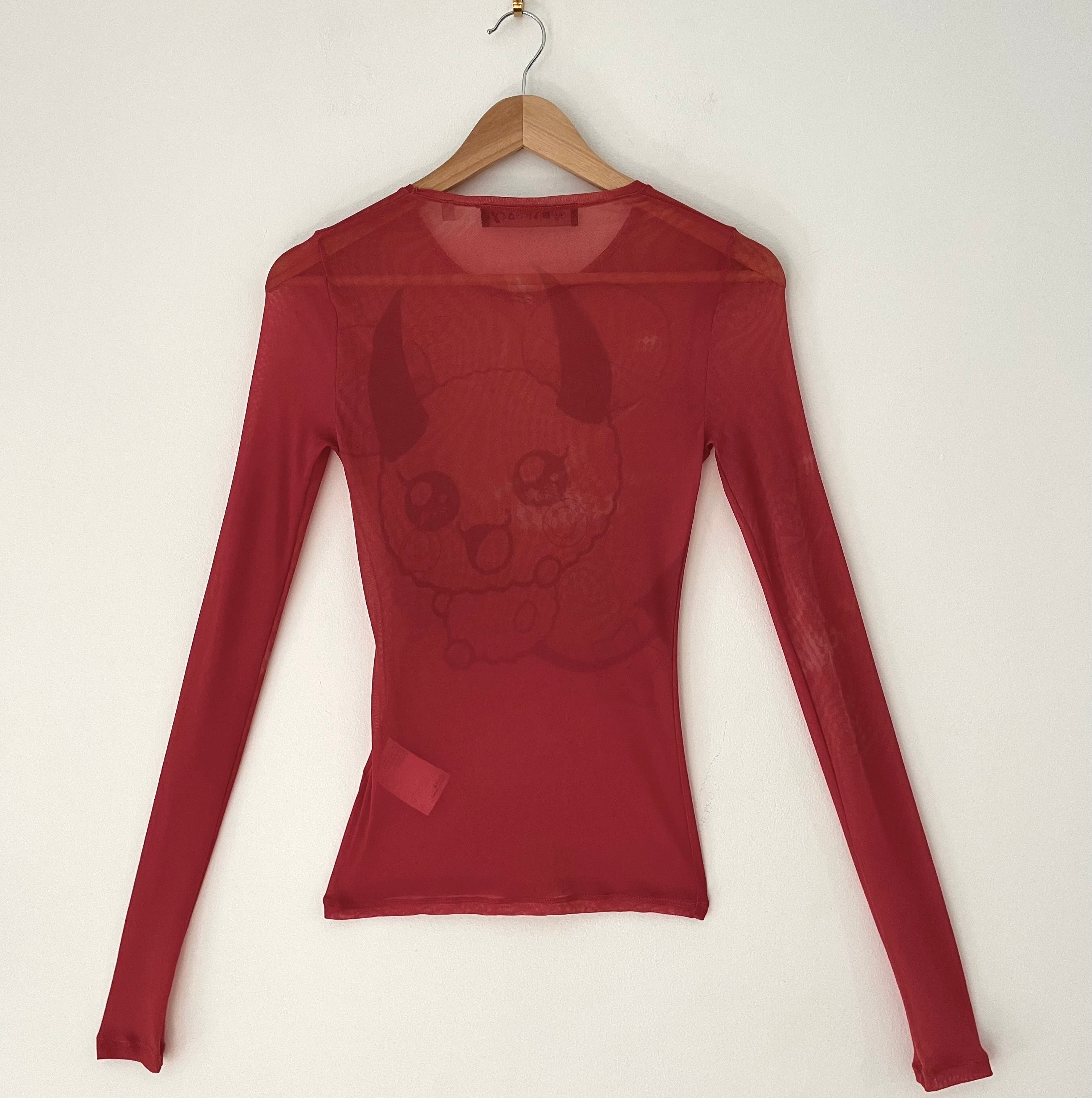 Our Legacy RED LIGHT HYPNOSIS Long Sleeve Top Size 32.