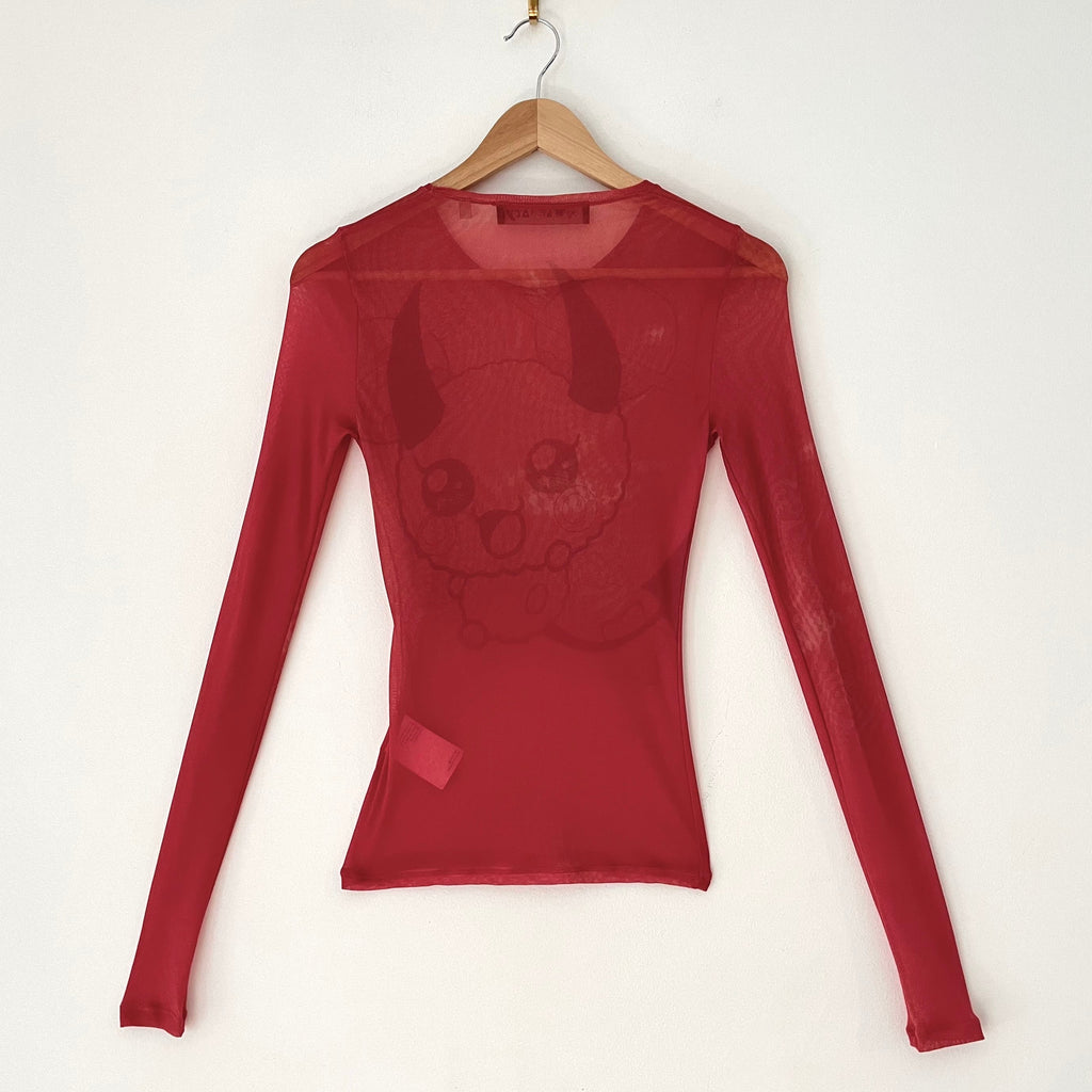 Our Legacy RED LIGHT HYPNOSIS Long Sleeve Top Size 32.