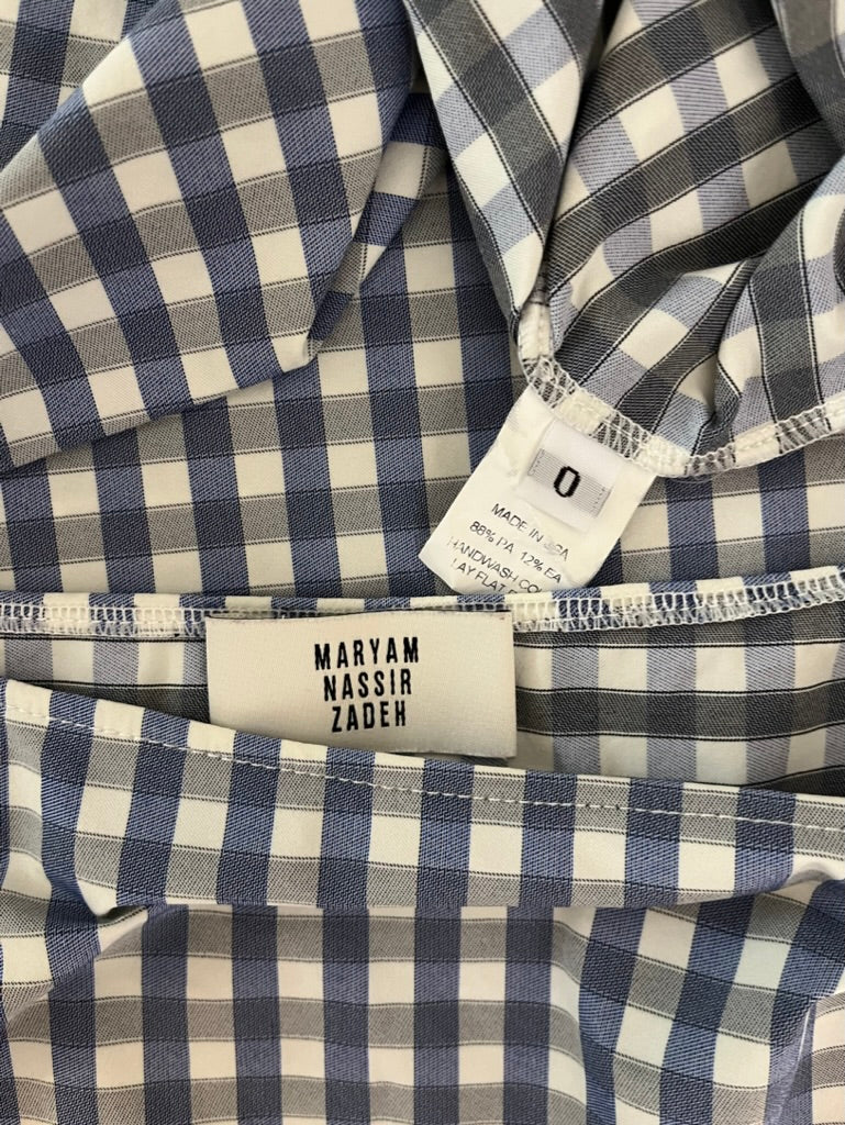 Maryam Nassir Zadeh SALMA Dress in Blue Check.