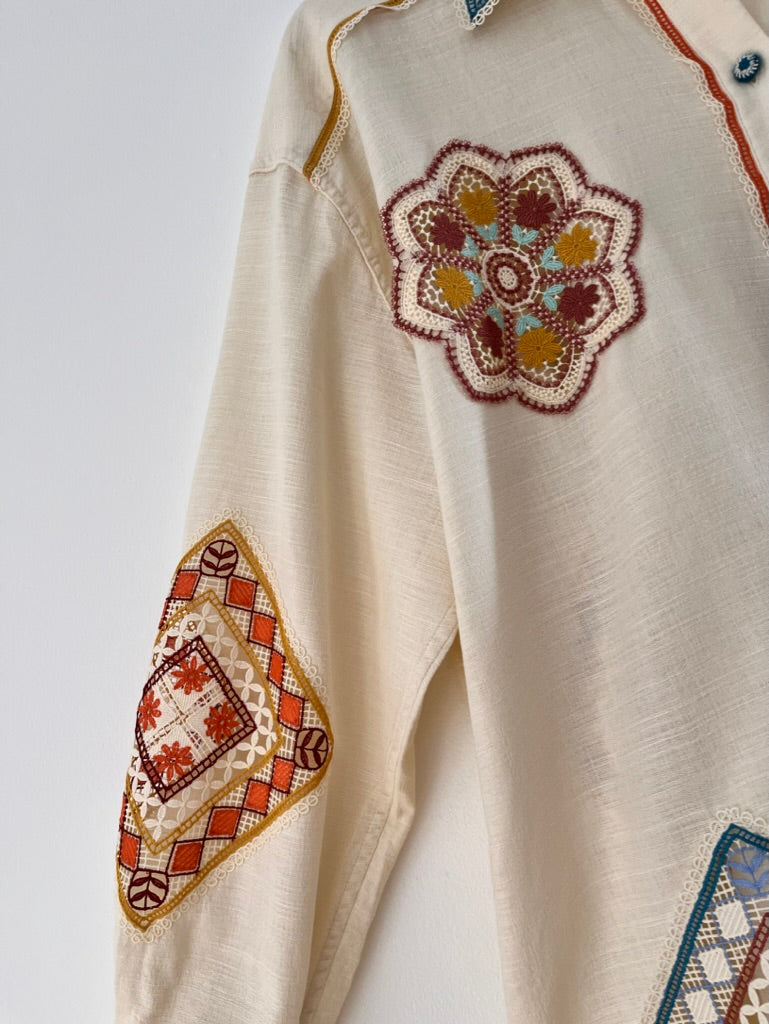 Zimmermann OTTIE GUIPURE Lace-trimmed Shirt.