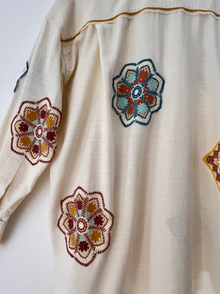 Zimmermann OTTIE GUIPURE Lace-trimmed Shirt.