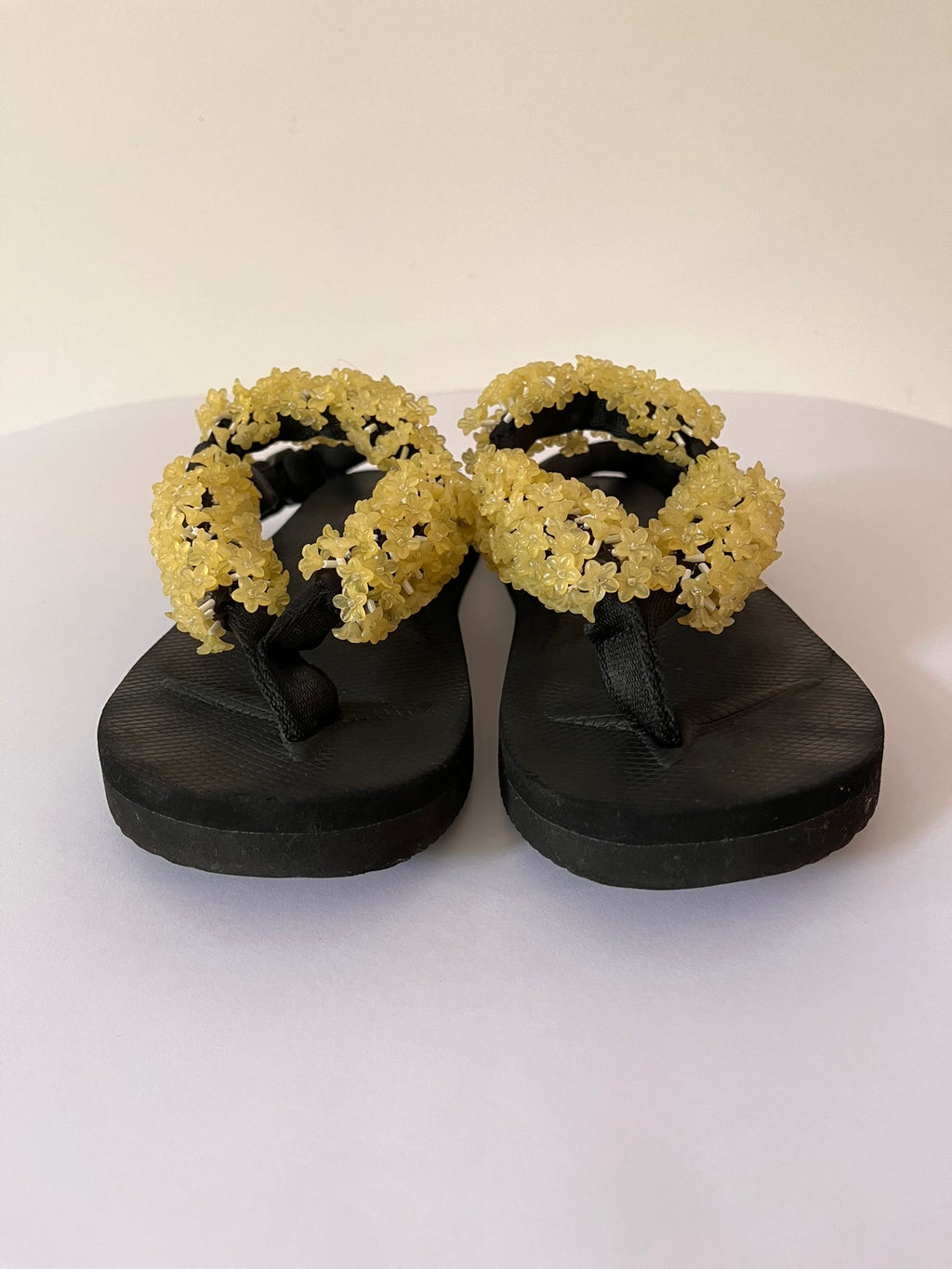 Cecile Behansen x Suicoke KAT Sandals in Black/Yellow.