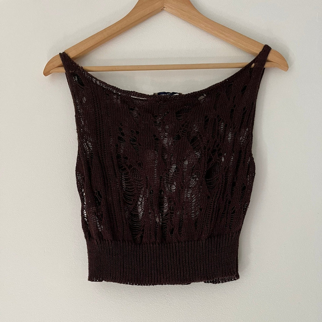 Paloma Wool BAIA KNITTED Top in Brown.