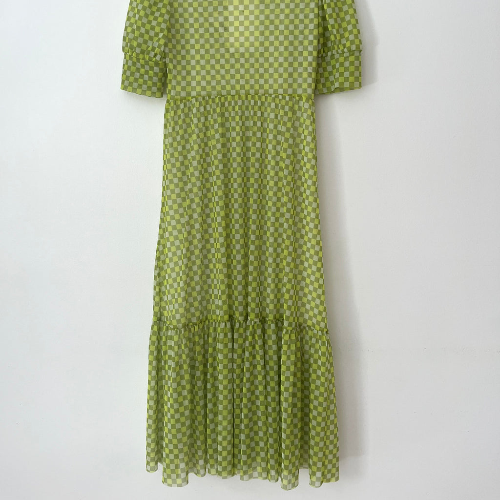 Baum Und Pferdgarten BNWT JOCELYN Dress in Checked Sulphur.