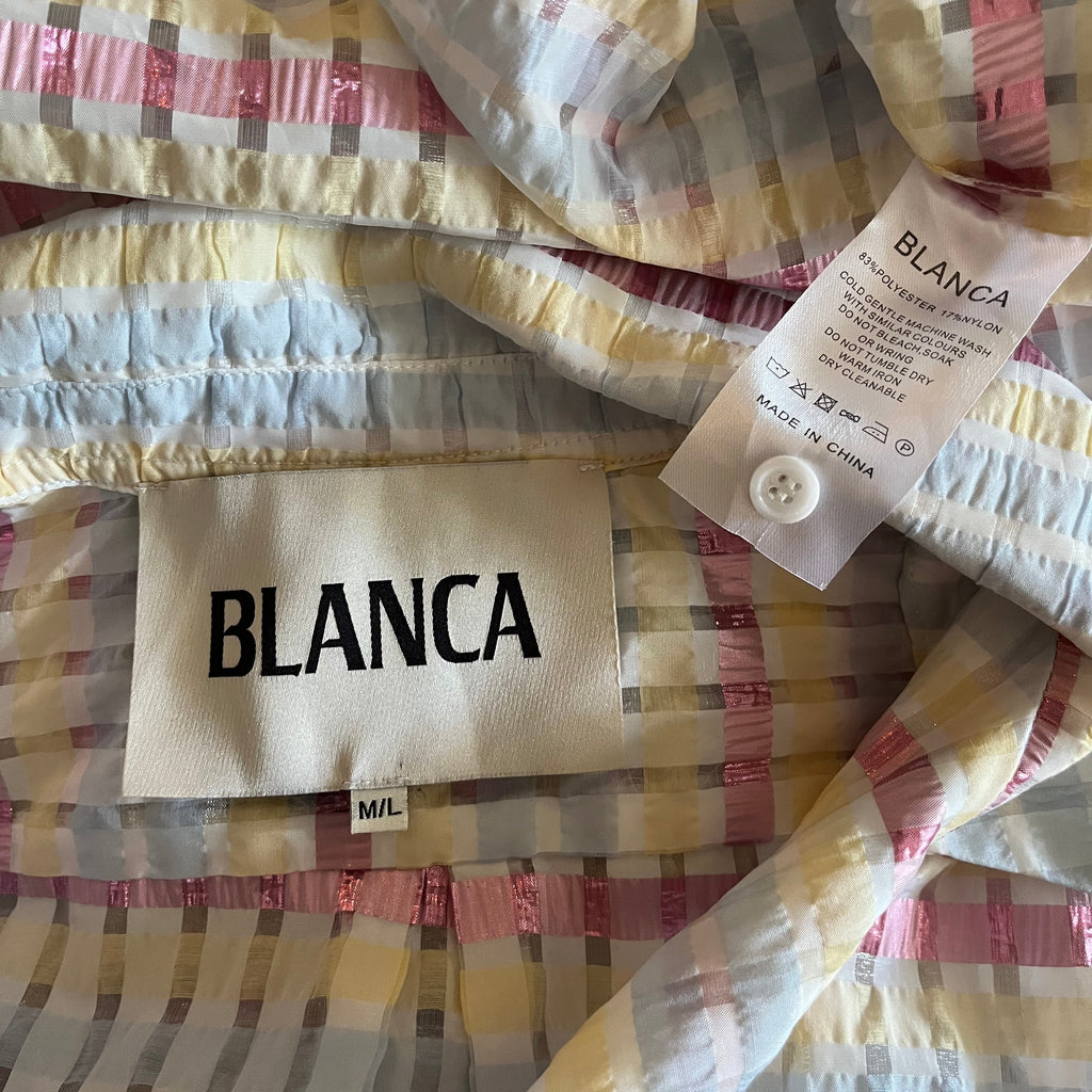 Blanca Long Sleeve Check Shirt Size M/L.