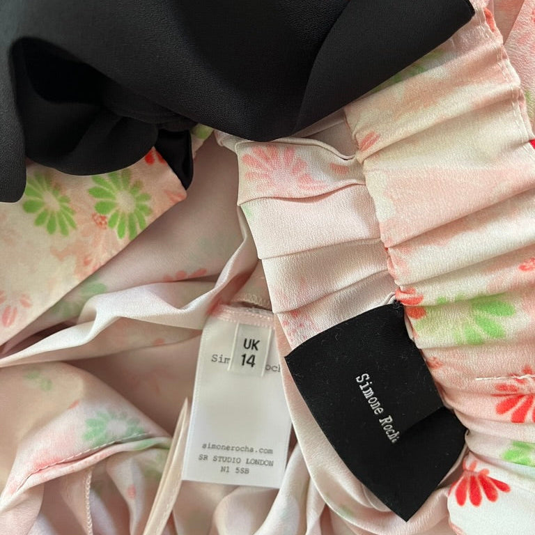 Simone Rocha Pleated Floral Wrap Skirt.