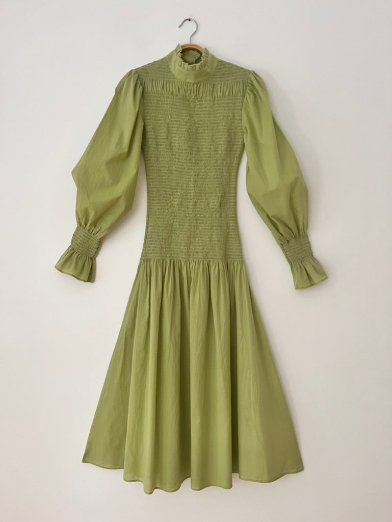Maggie Marilyn Shirred Maxi Dress in Green.