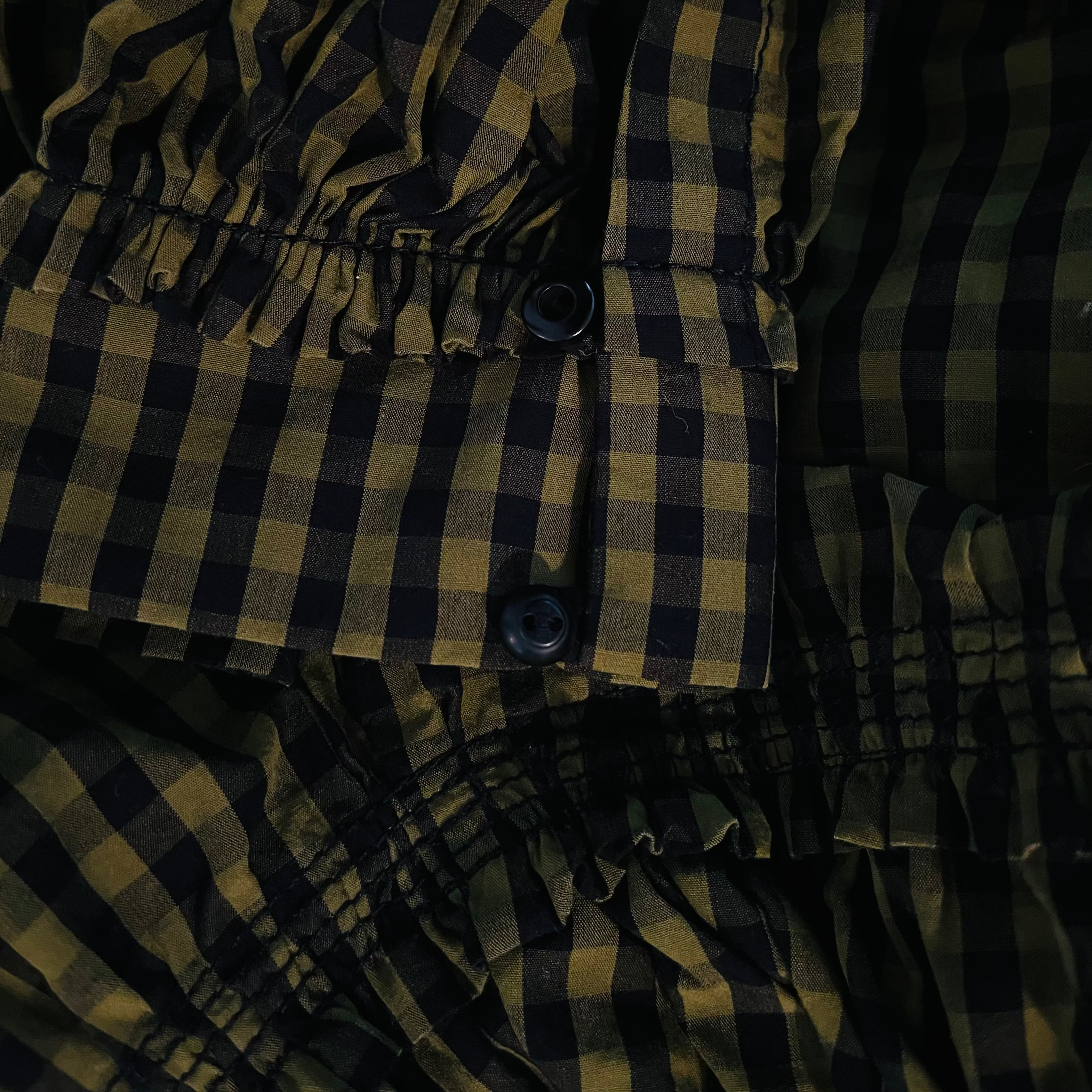 Proenza Schouler Checked Gathered Blouse Size 2/S.
