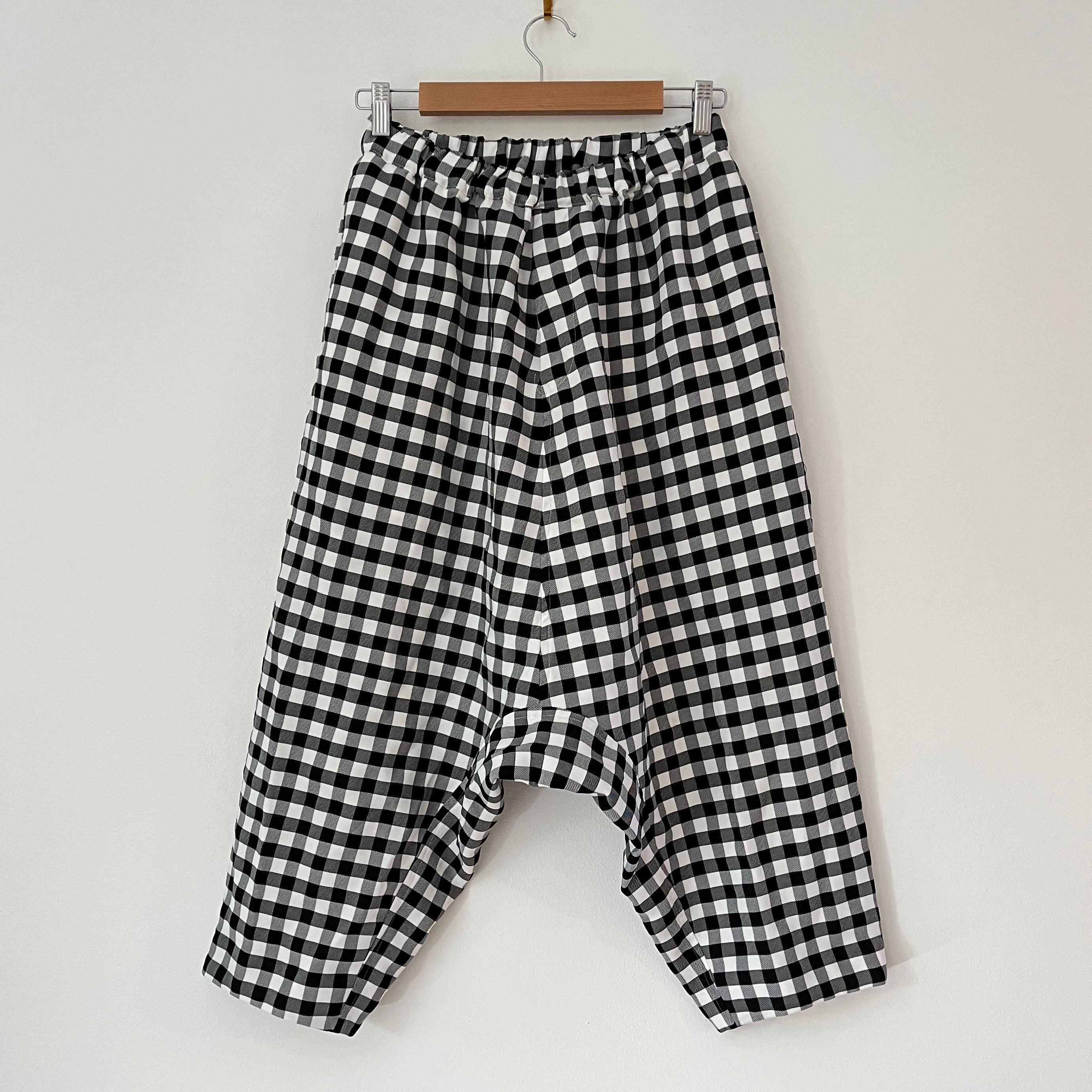 BLACK By Comme Des Garçons Cropped Gingham Trousers.