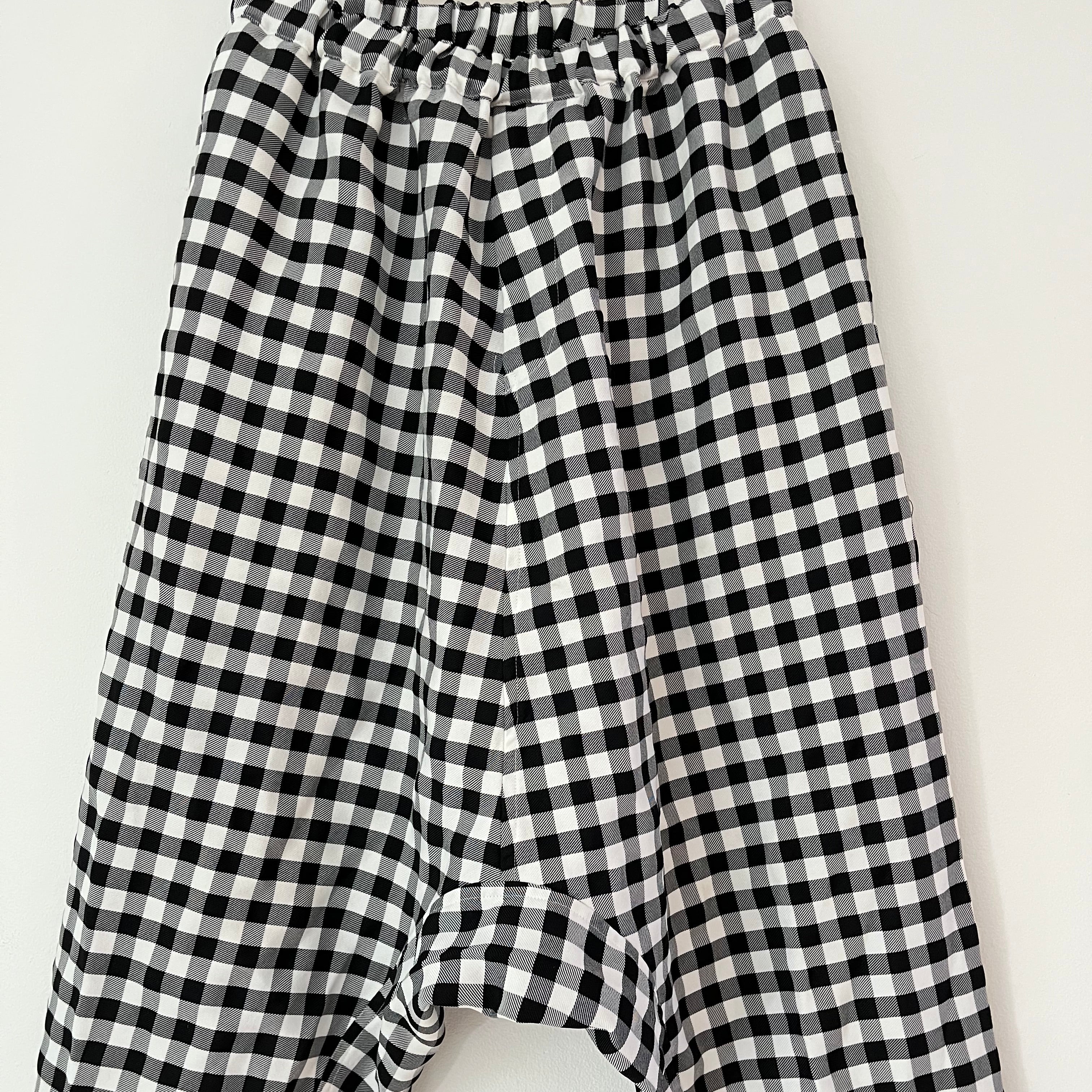 BLACK By Comme Des Garçons Cropped Gingham Trousers Size S.