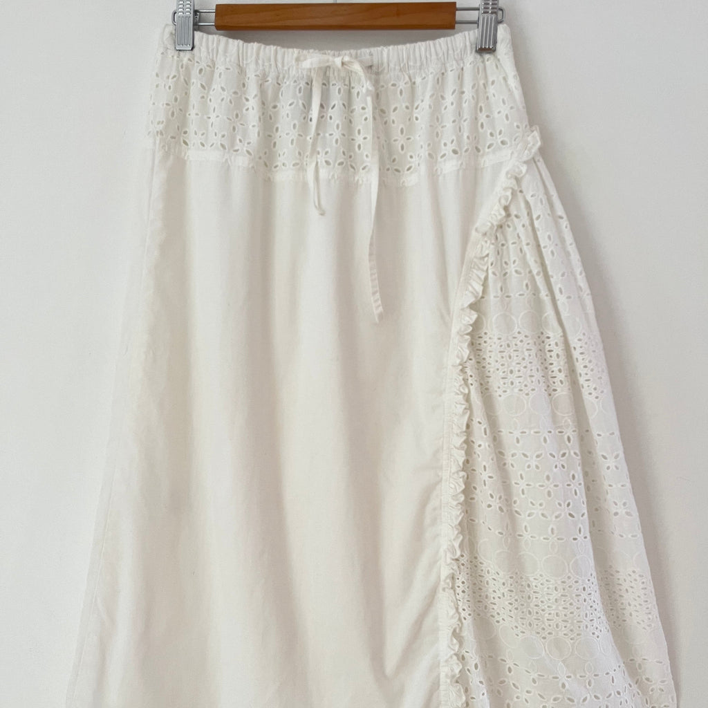 SUKU Home Anglaise/Pointelle Midi Skirt Size 2/AU10.