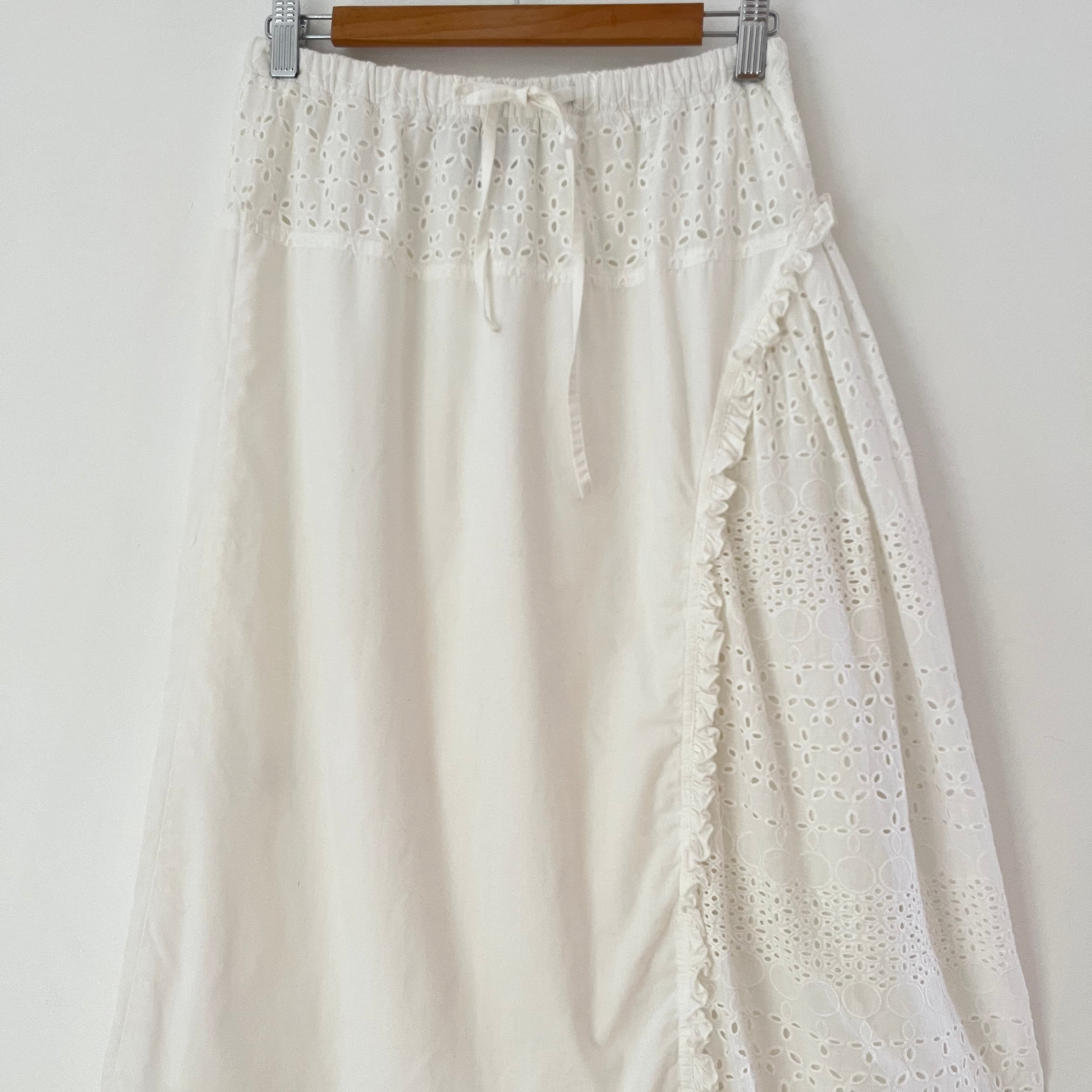SUKU Home Anglaise/Pointelle Midi Skirt Size 2/AU10.