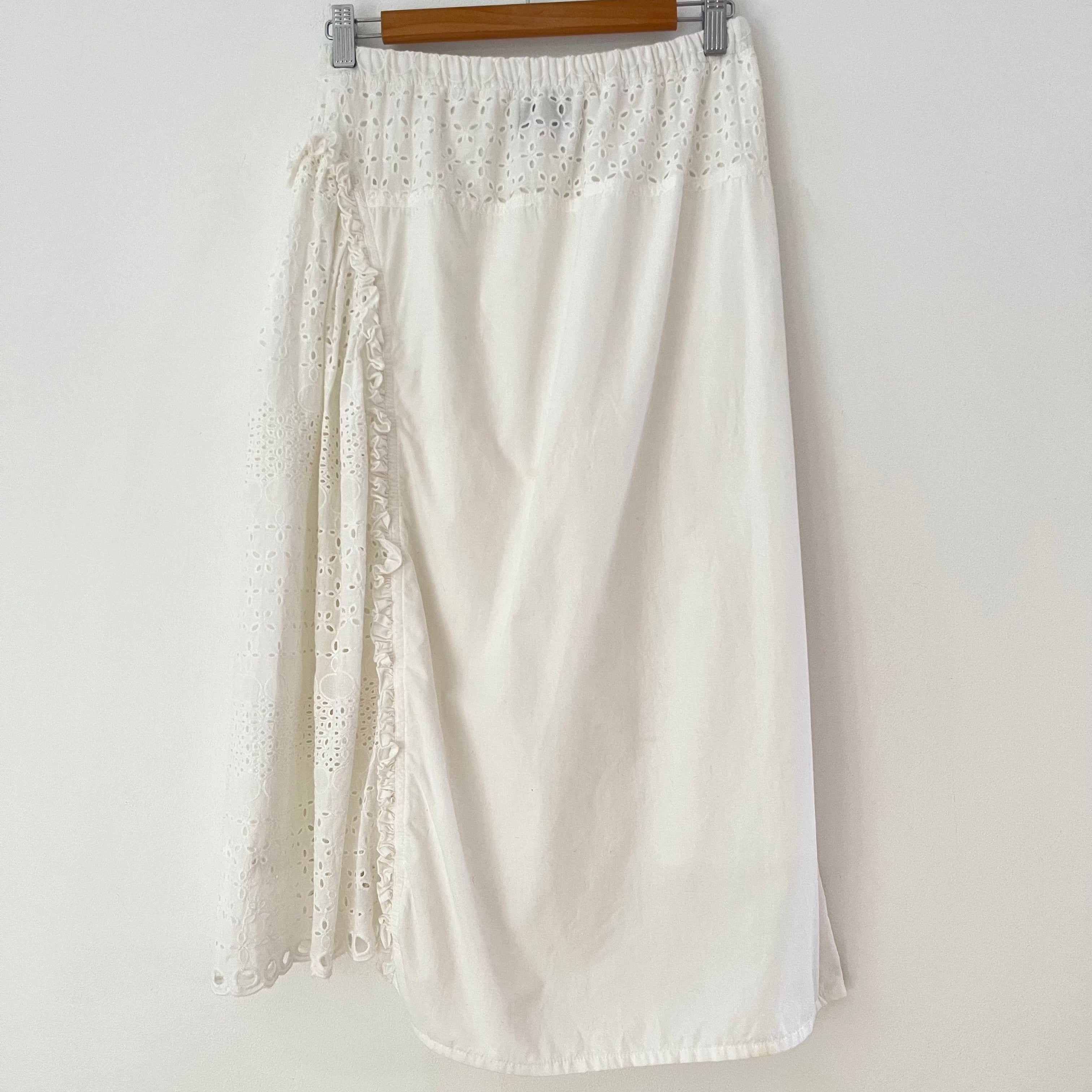 SUKU Home Anglaise/Pointelle Midi Skirt Size 2/AU10.