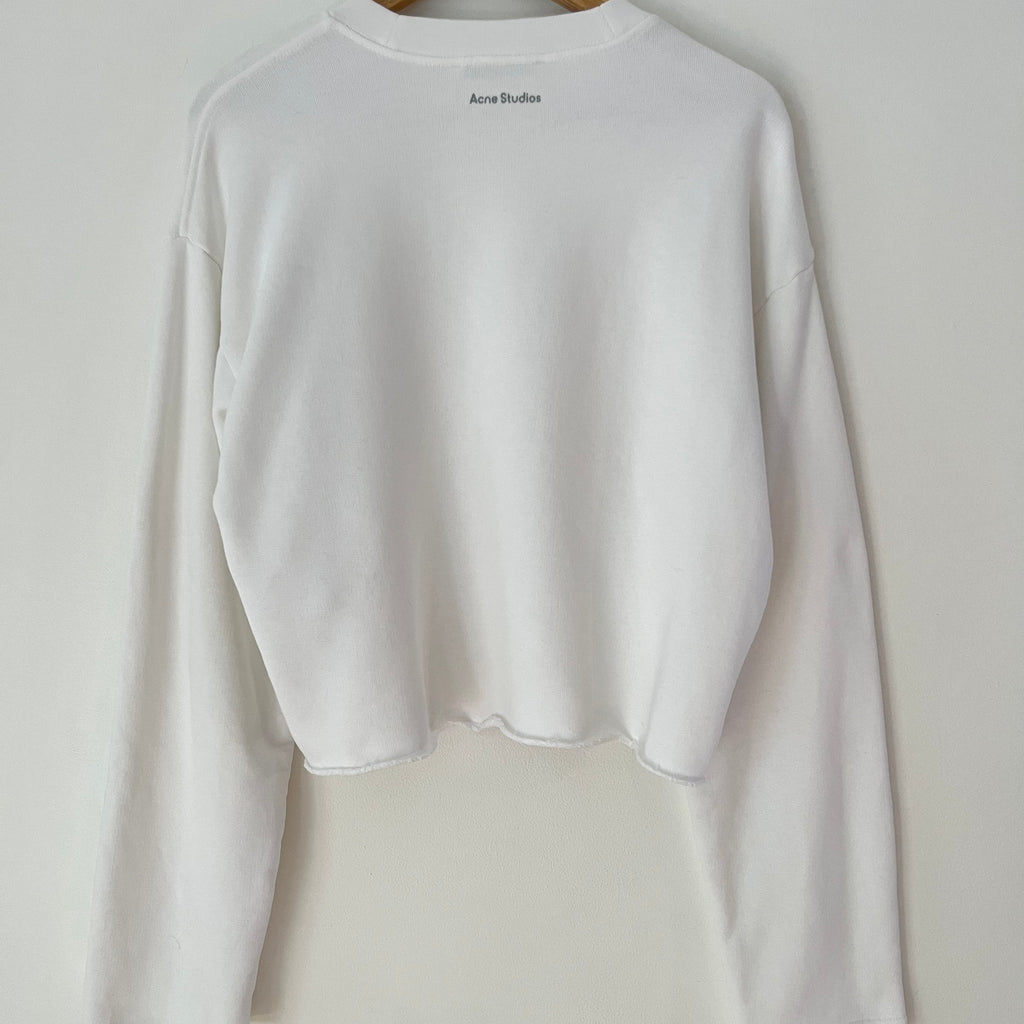 Acne Studios Digital Print Sweatshirt In Optic White Size XS.