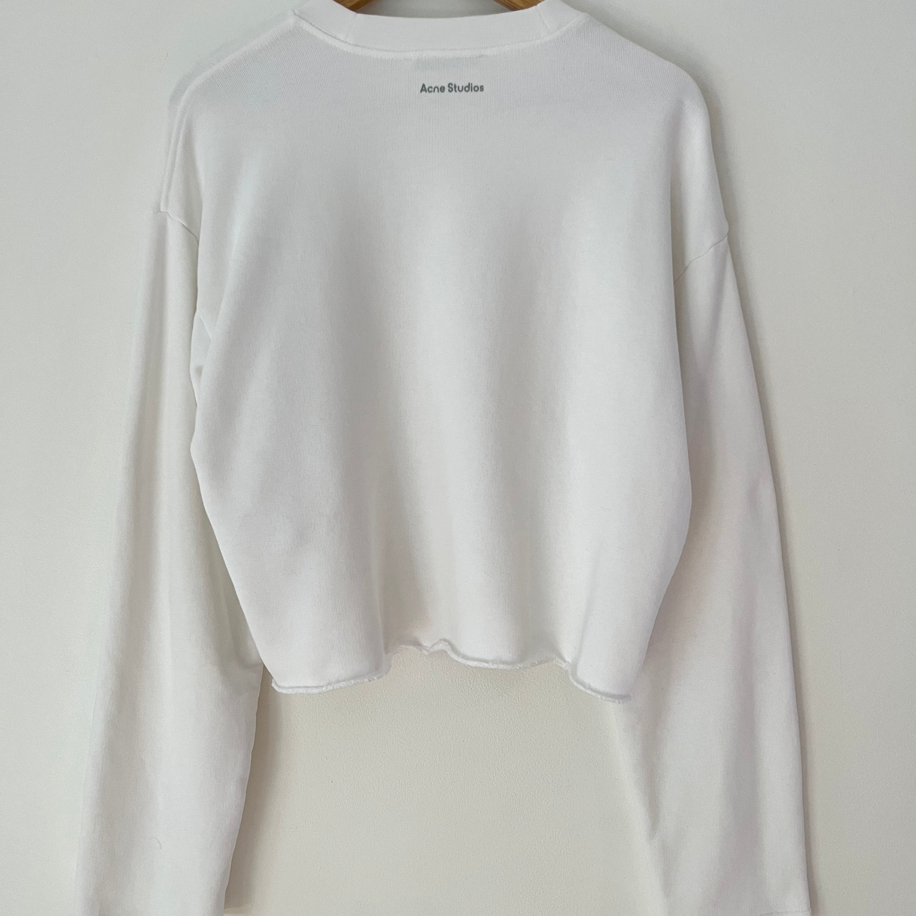 Acne Studios Digital Print Sweatshirt In Optic White Size XS.