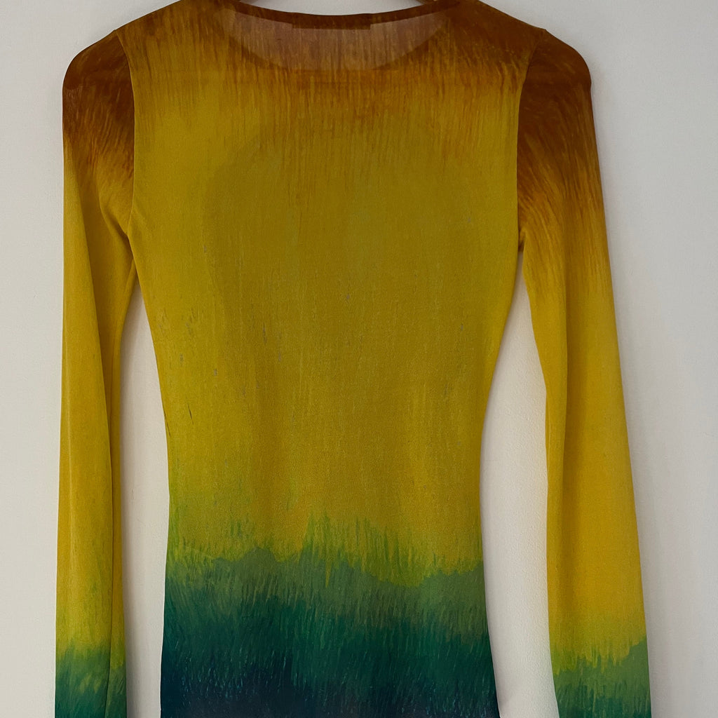 Acne Studios TACITA Portrait Mesh Graphic Top Size XXS.