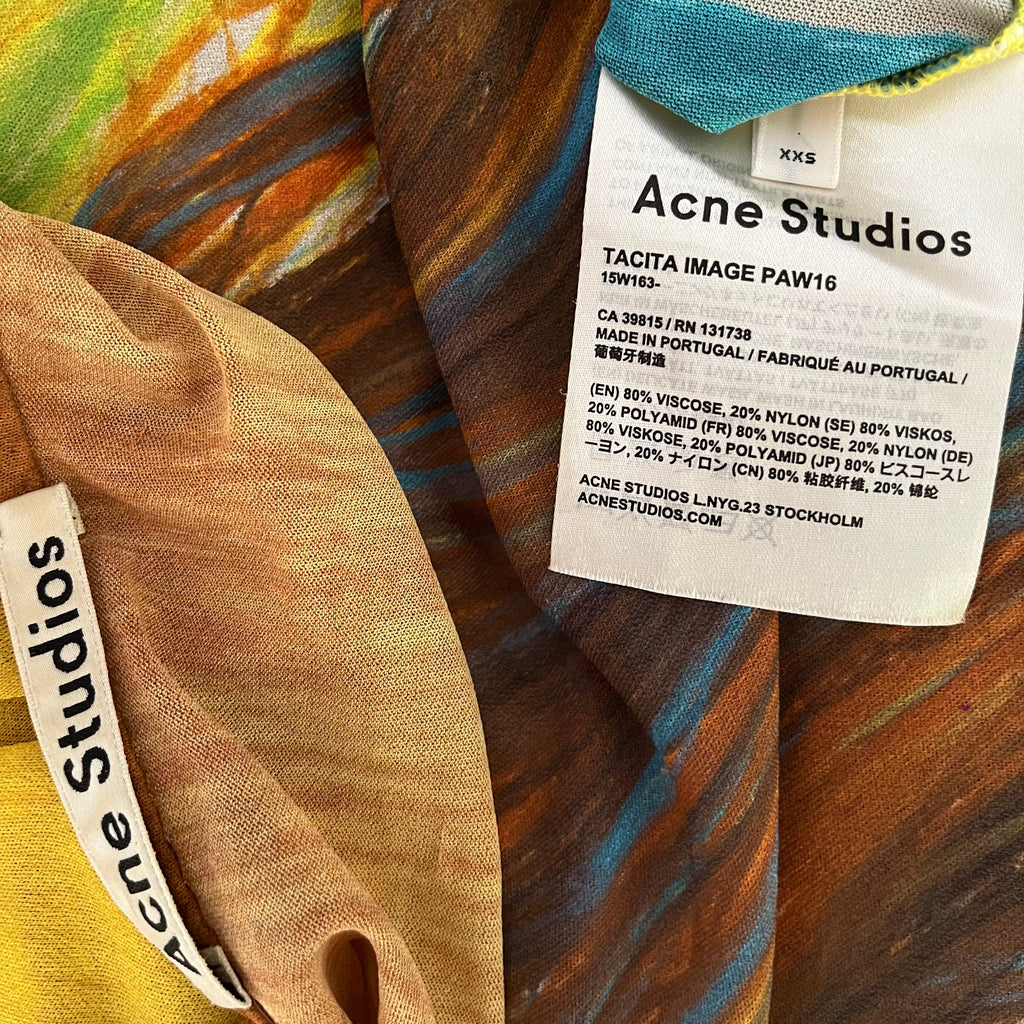 Acne Studios TACITA Portrait Mesh Graphic Top Size XXS.