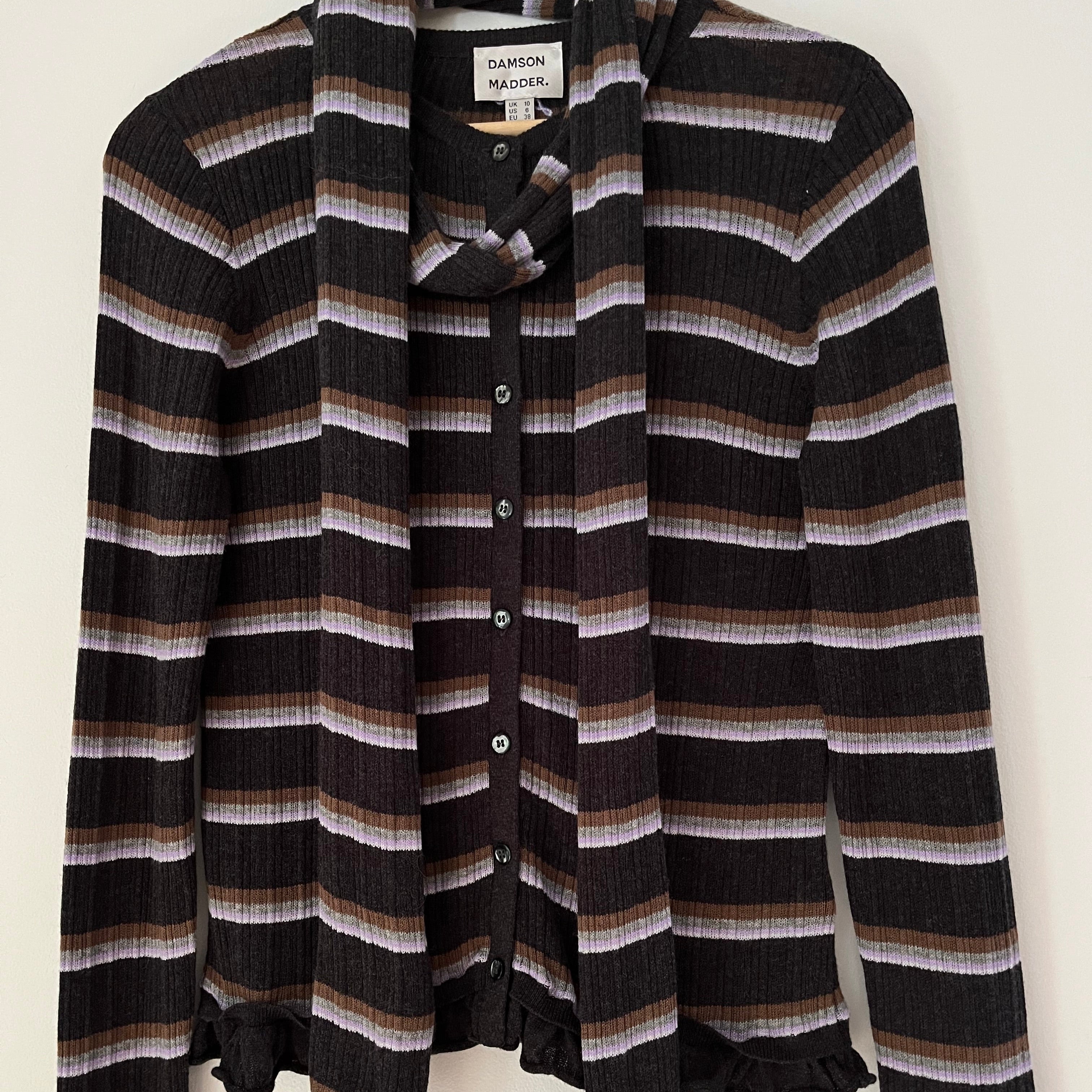 Damson Madder ANELIS Cotton/Merino Blend Cardigan Size 10.