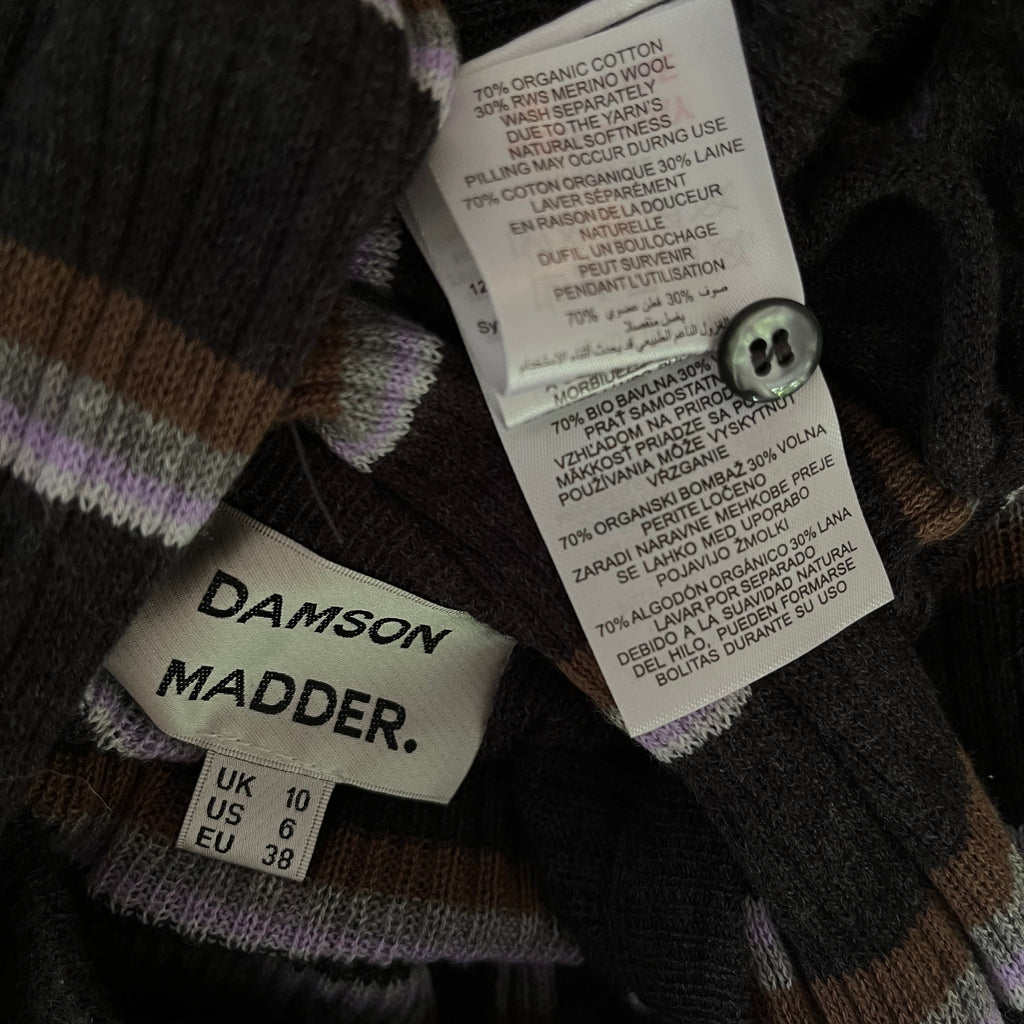 Damson Madder ANELIS Cotton/Merino Blend Cardigan Size 10.