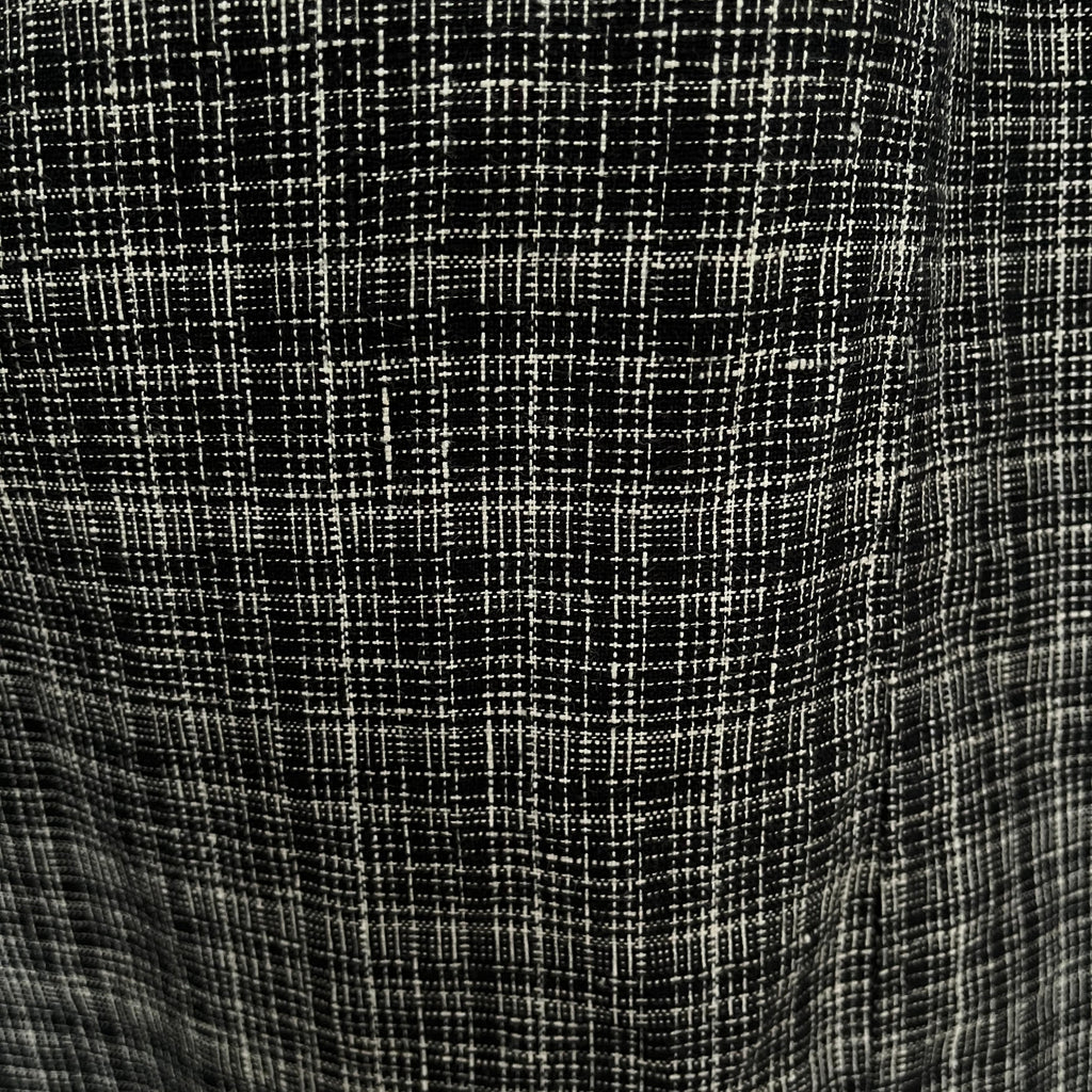 Toast ASAWA Tiered Check Linen Midi Dress in Charcoal.