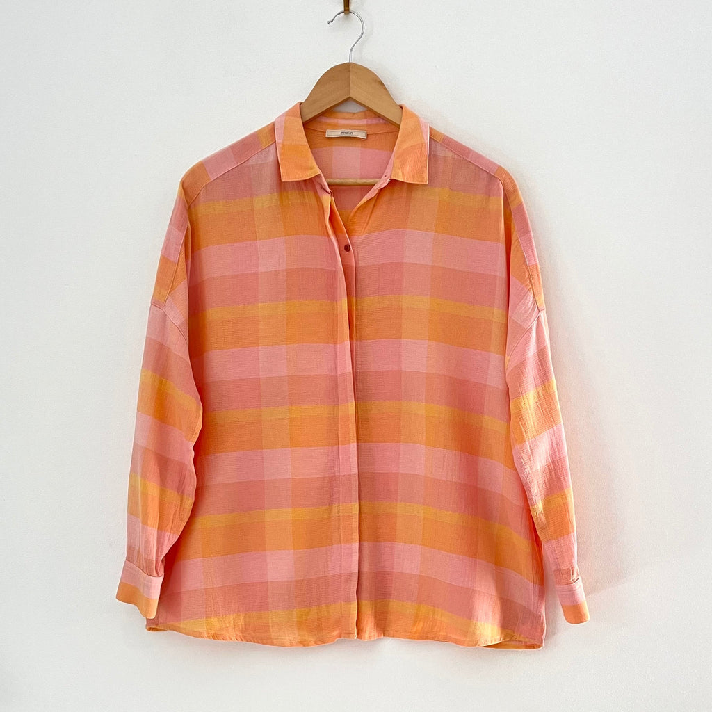 Sessùn DELIMA Checked Shirt in Orange Size M.