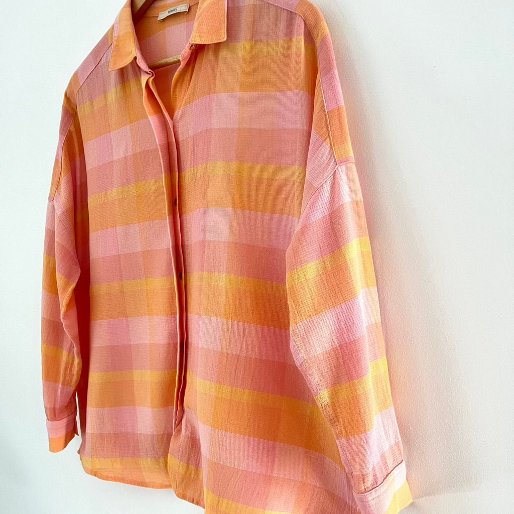 Sessùn DELIMA Checked Shirt in Orange Size M.